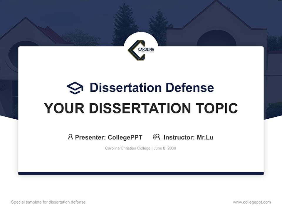 Carolina Christian College Graduation Thesis Defense PPT Template4:3 ratio PPT effect preview image7