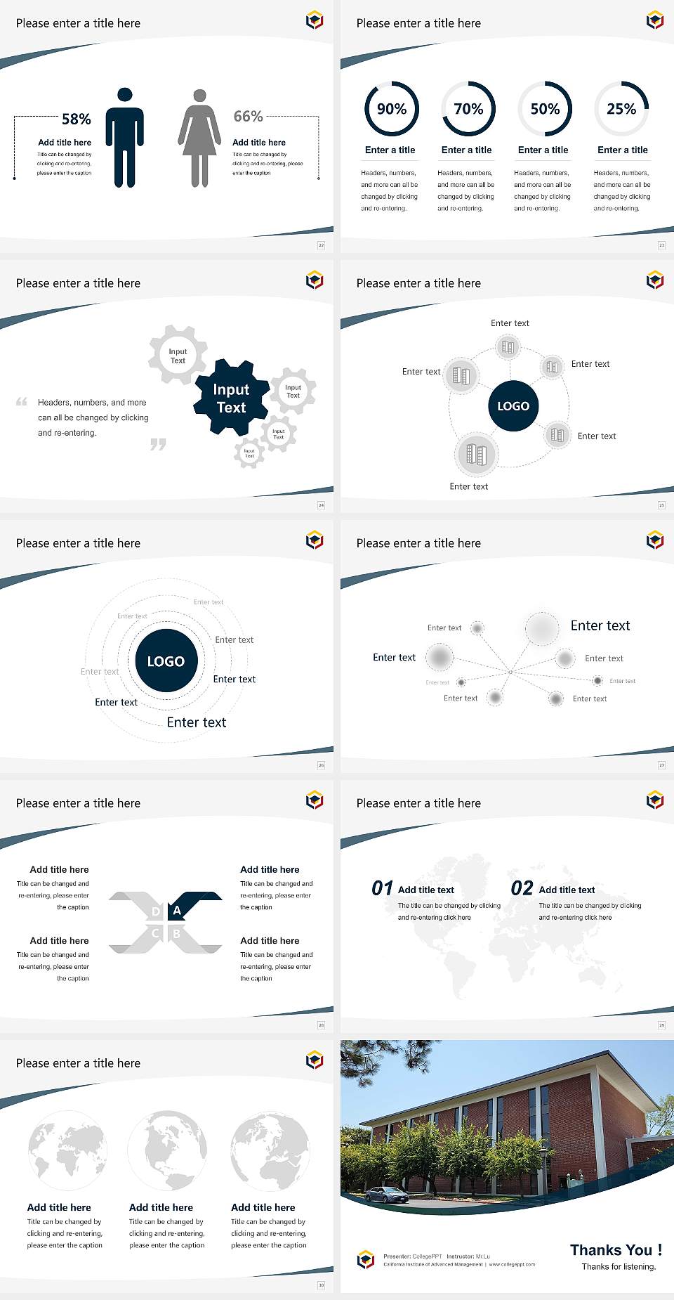California Institute of Advanced Management Course/Courseware Creation PPT Template4:3 ratio PPT effect preview image4