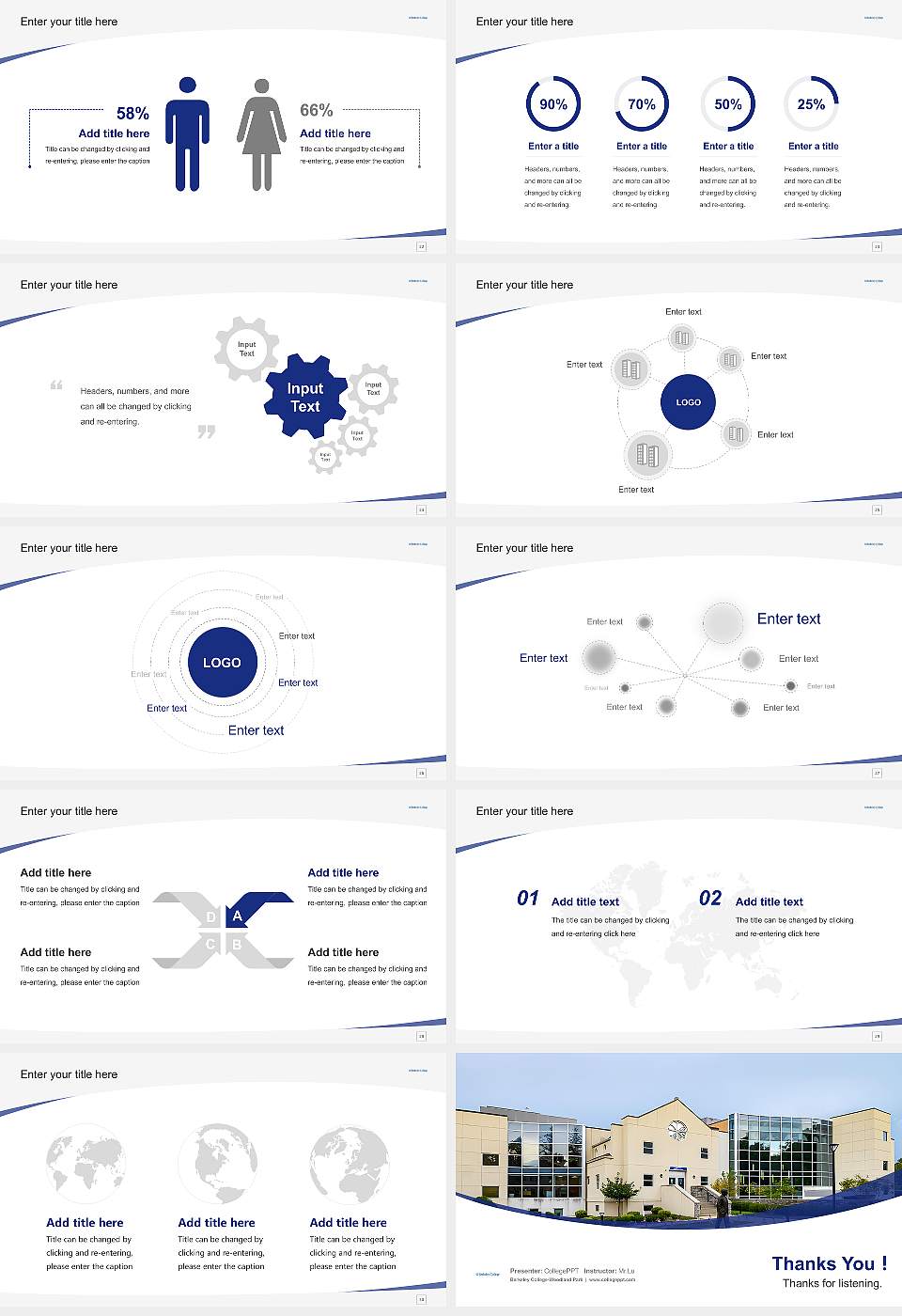 Berkeley College-Woodland Park Course/Courseware Creation PPT Template16:9 ratio PPT effect preview image4
