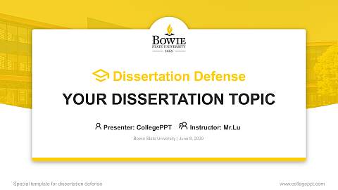 Bowie State University Graduation Thesis Defense PPT Template