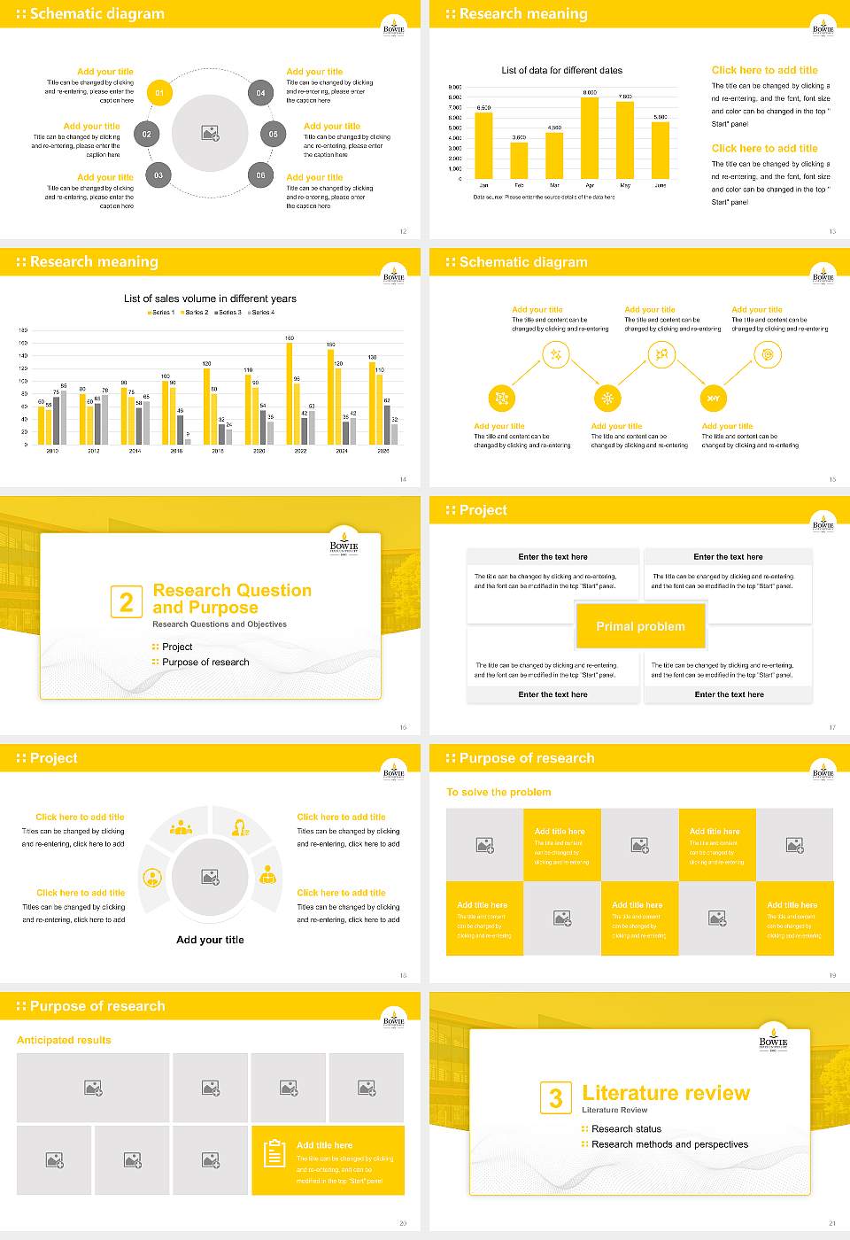 Bowie State University Graduation Thesis Defense PPT Template16:9 ratio PPT effect preview image3