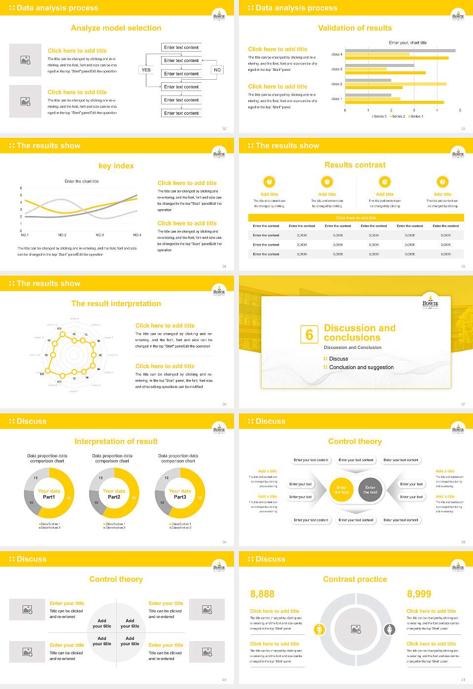 Bowie State University Graduation Thesis Defense PPT Template16:9 ratio PPT effect preview image5