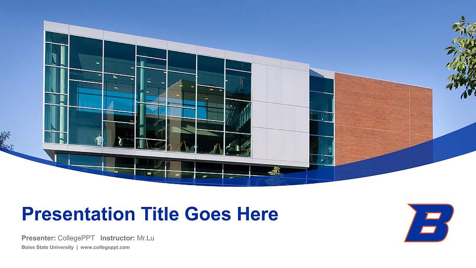 Boise State University Course/Courseware Creation PPT Template16:9 ratio PPT effect preview image