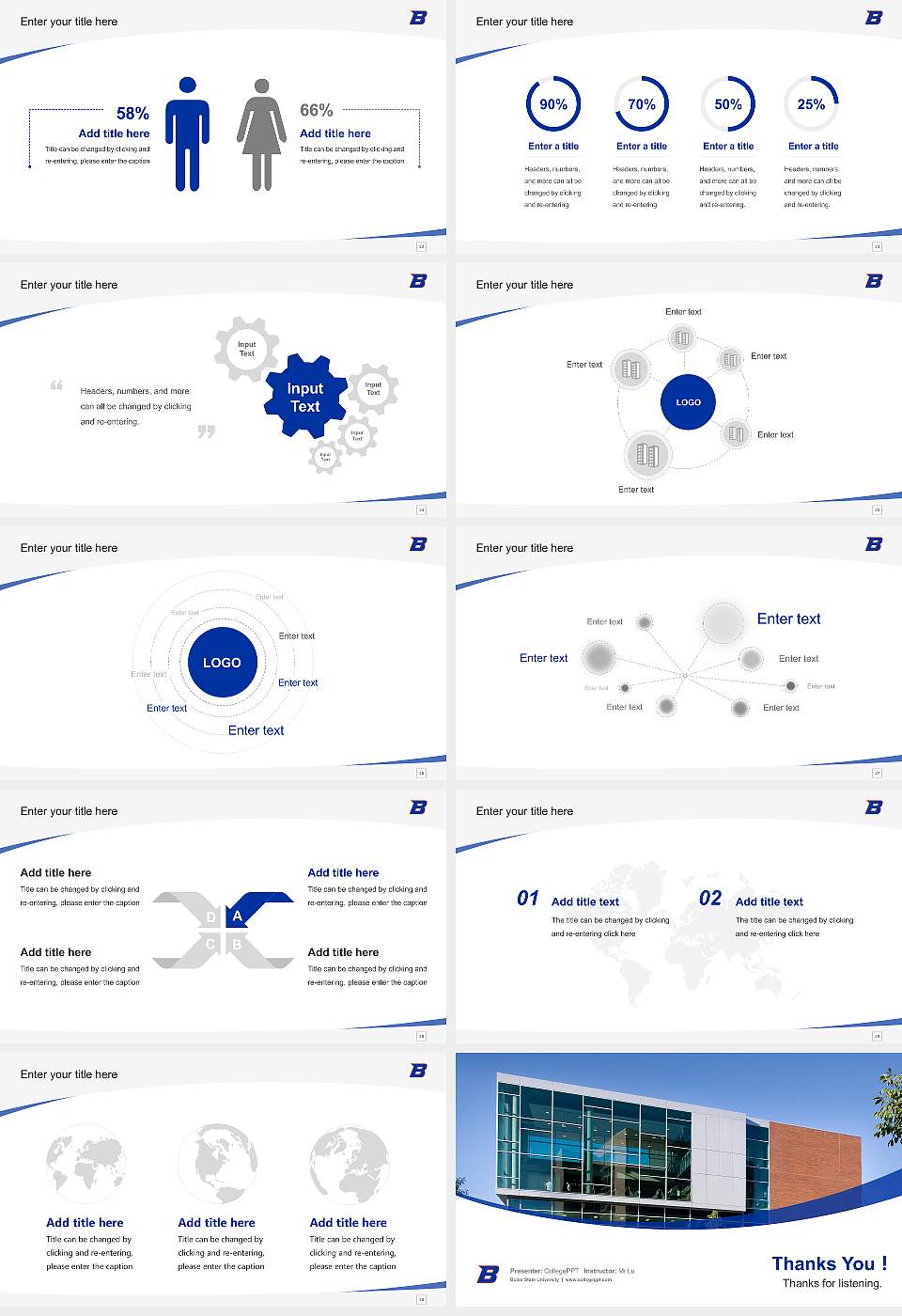 Boise State University Course/Courseware Creation PPT Template16:9 ratio PPT effect preview image4
