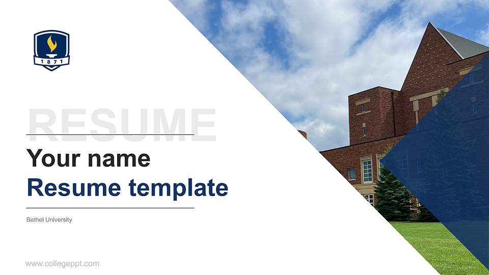 Bethel University Resume PPT Template16:9 ratio PPT effect preview image
