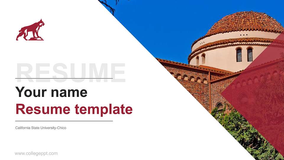 California State University-Chico Resume PPT Template16:9 ratio PPT effect preview image