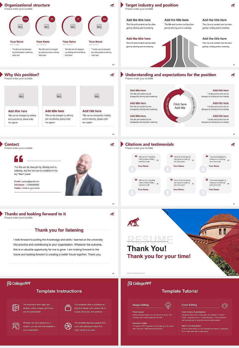 California State University-Chico Resume PPT Template16:9 ratio PPT effect preview image4