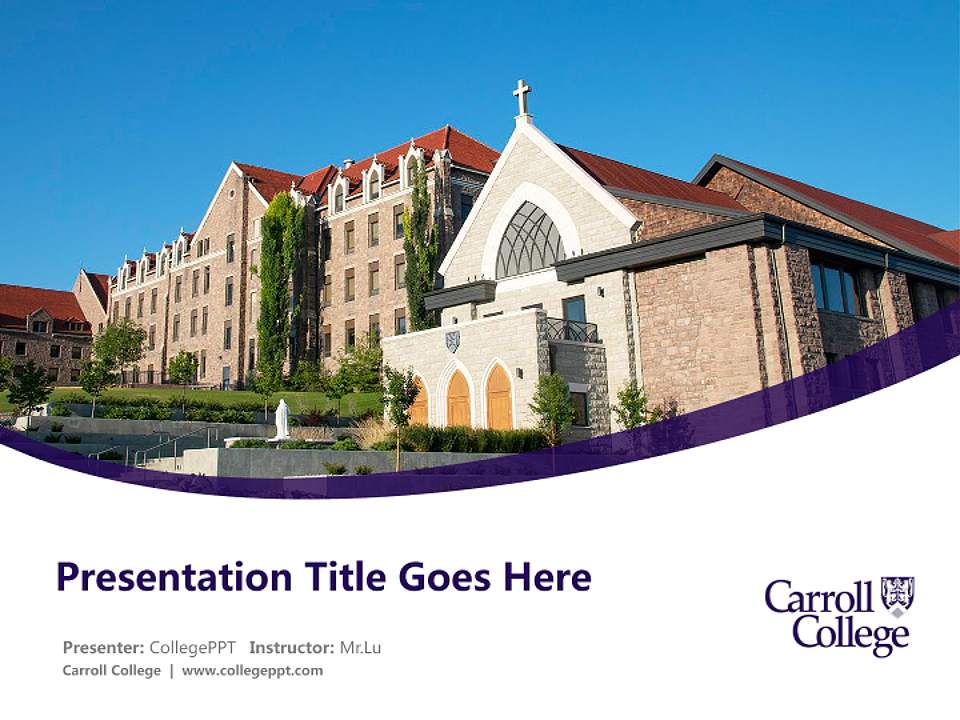Carroll College Course/Courseware Creation PPT Template4:3 ratio PPT effect preview image5