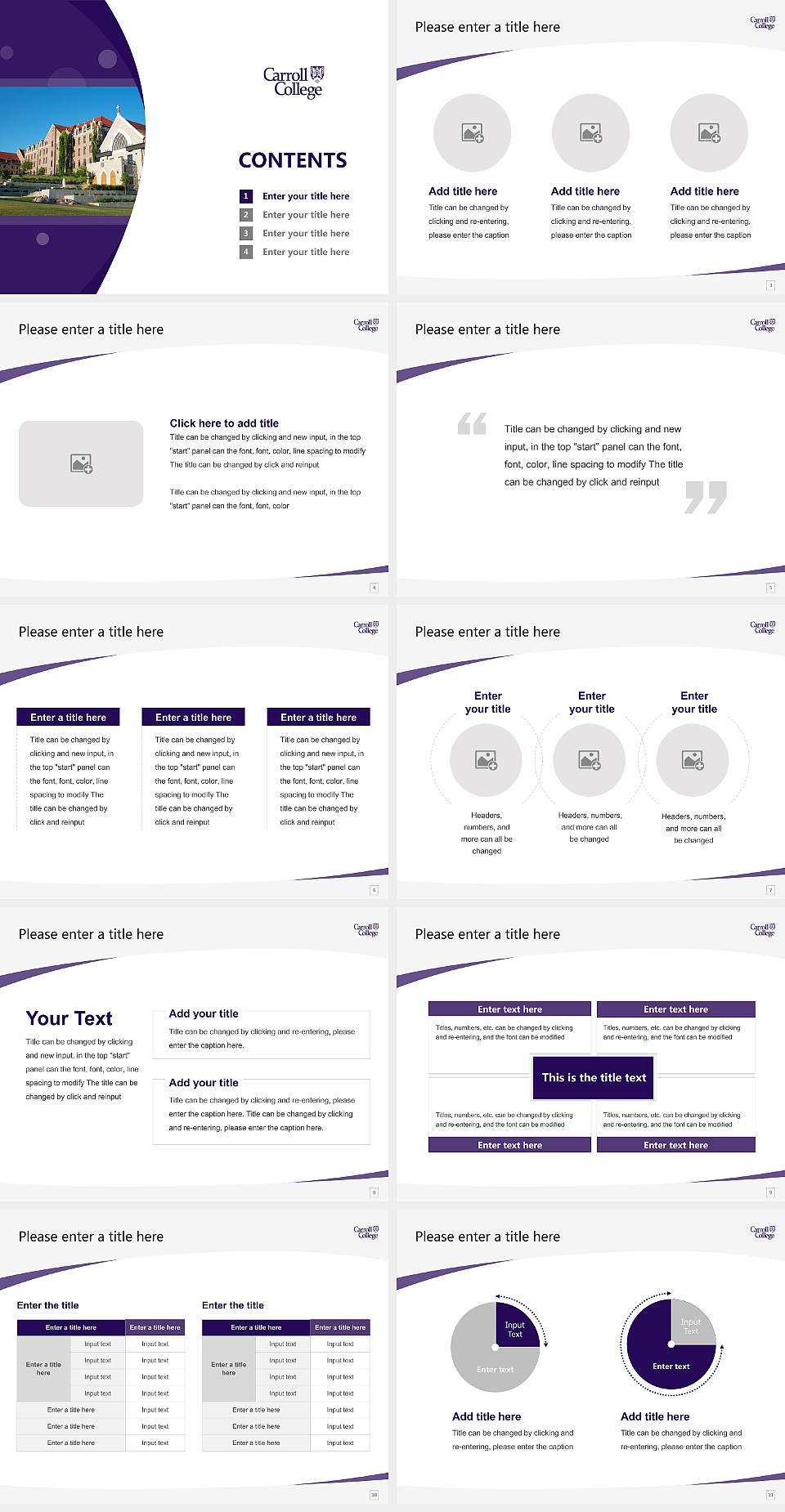 Carroll College Course/Courseware Creation PPT Template4:3 ratio PPT effect preview image2