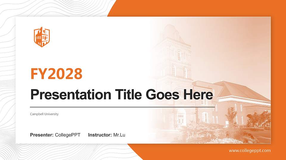 Campbell University Academic Presentation/Research Findings Report PPT Template16:9 ratio PPT effect preview image