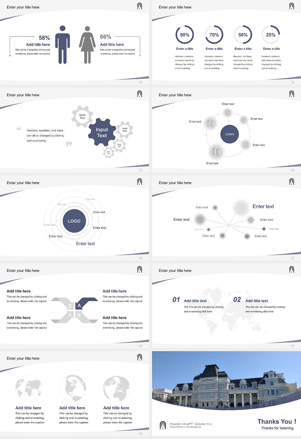 Brenau University Course/Courseware Creation PPT Template16:9 ratio PPT effect preview image4