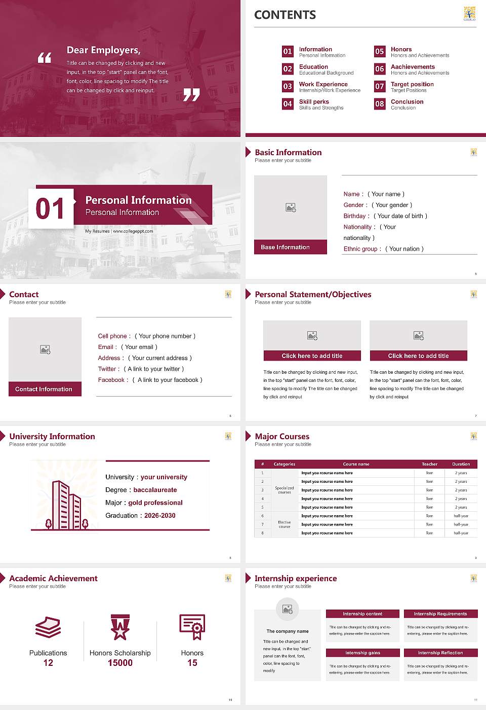 Caribbean University-Bayamon Resume PPT Template16:9 ratio PPT effect preview image2