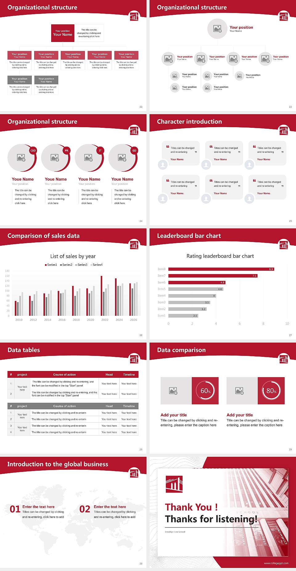 Brooklyn Law School Academic Presentation/Research Findings Report PPT Template4:3 ratio PPT effect preview image4