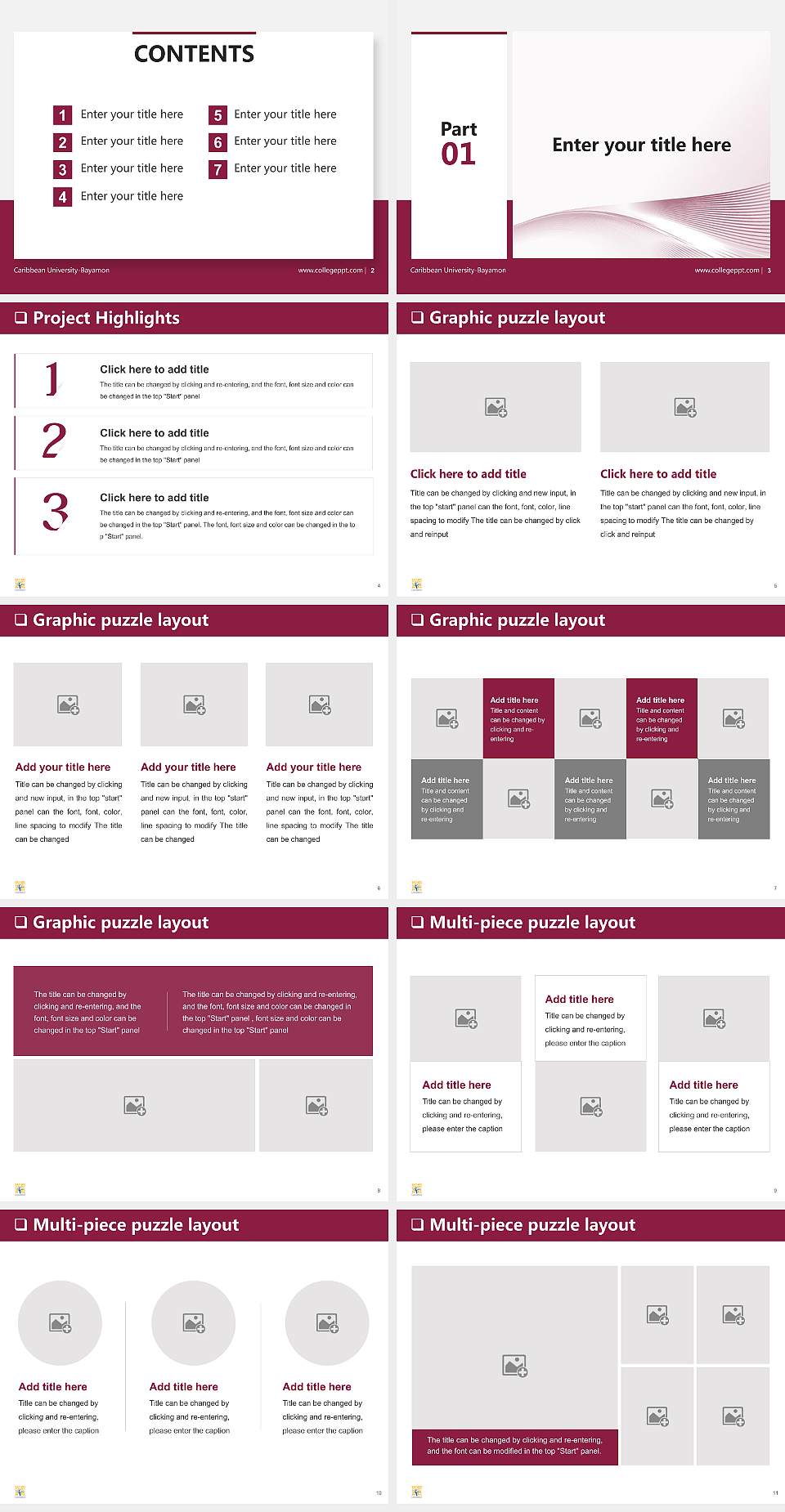 Caribbean University-Bayamon General Purpose PPT Template4:3 ratio PPT effect preview image2