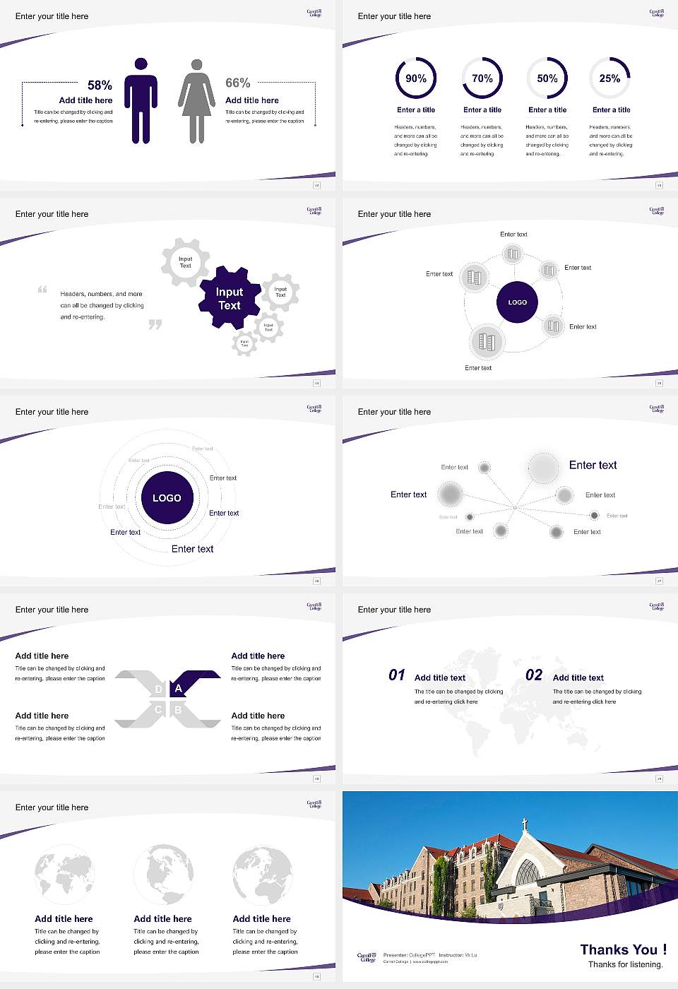 Carroll College Course/Courseware Creation PPT Template16:9 ratio PPT effect preview image4