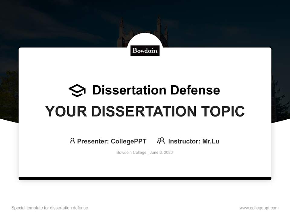 Bowdoin College Graduation Thesis Defense PPT Template4:3 ratio PPT effect preview image7