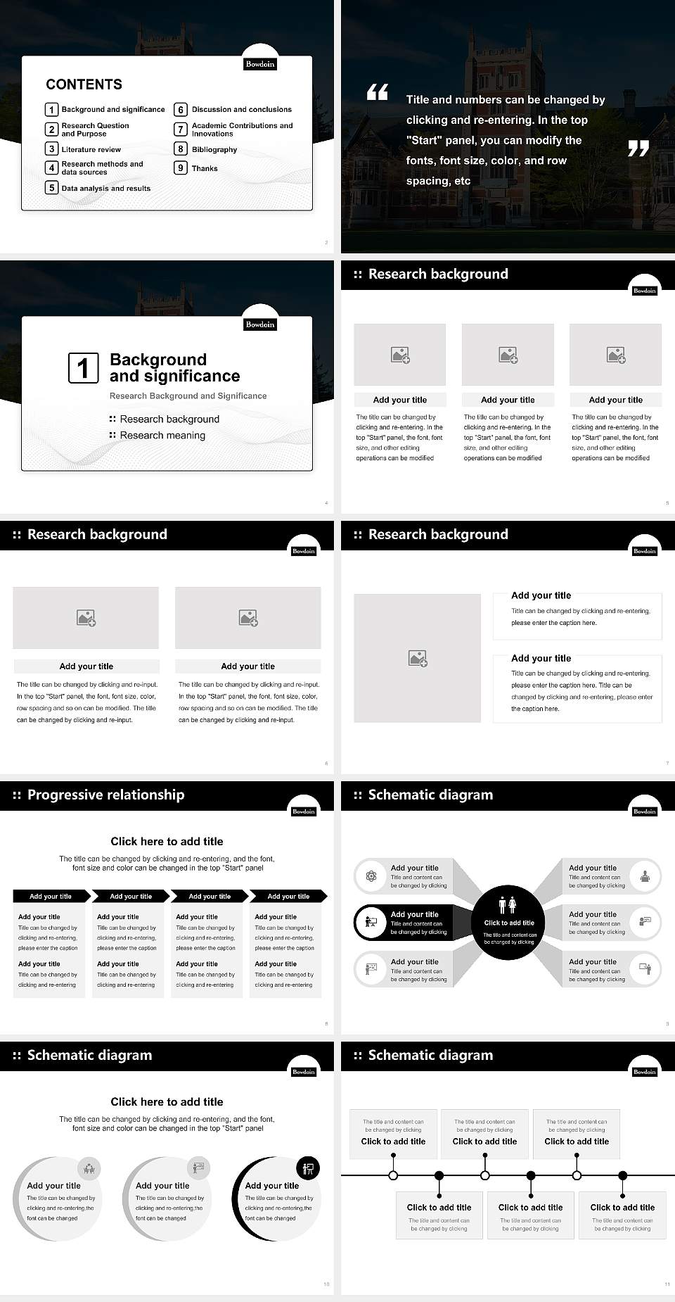 Bowdoin College Graduation Thesis Defense PPT Template4:3 ratio PPT effect preview image2