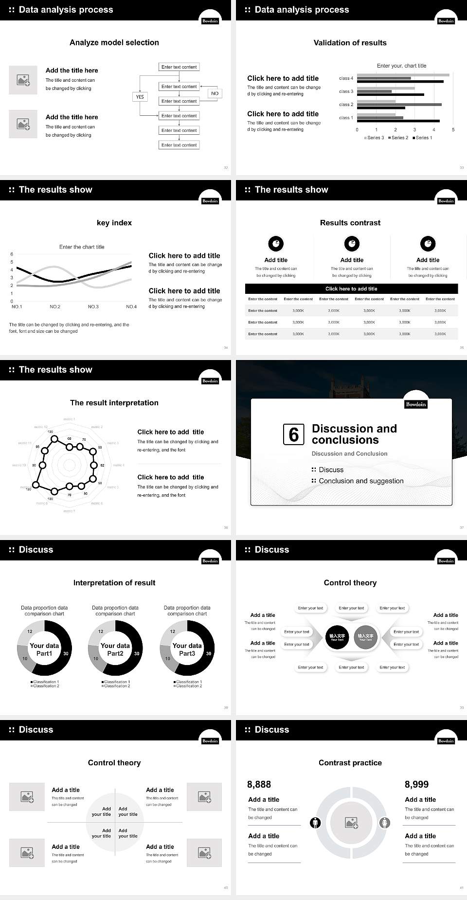 Bowdoin College Graduation Thesis Defense PPT Template4:3 ratio PPT effect preview image5