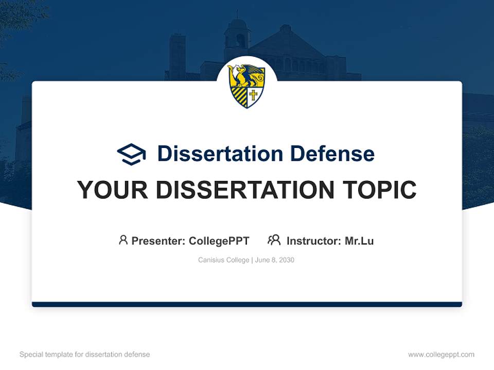 Canisius College Graduation Thesis Defense PPT Template4:3 ratio PPT effect preview image7