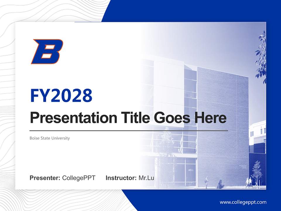 Boise State University Academic Presentation/Research Findings Report PPT Template4:3 ratio PPT effect preview image5