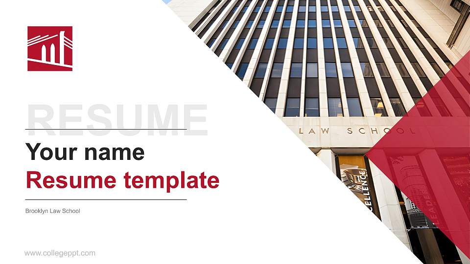 Brooklyn Law School Resume PPT Template16:9 ratio PPT effect preview image