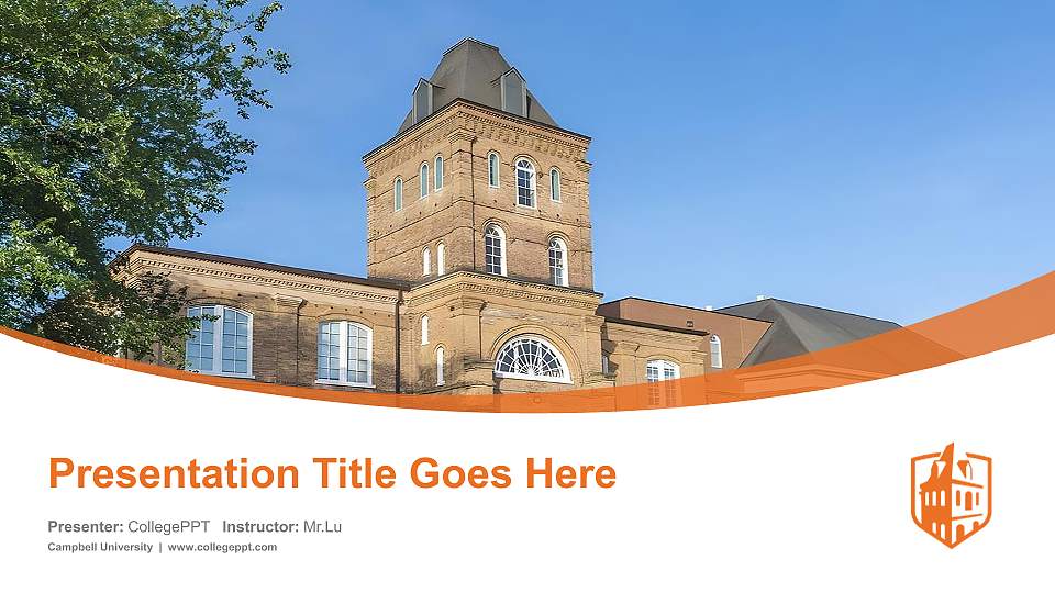 Campbell University Course/Courseware Creation PPT Template16:9 ratio PPT effect preview image