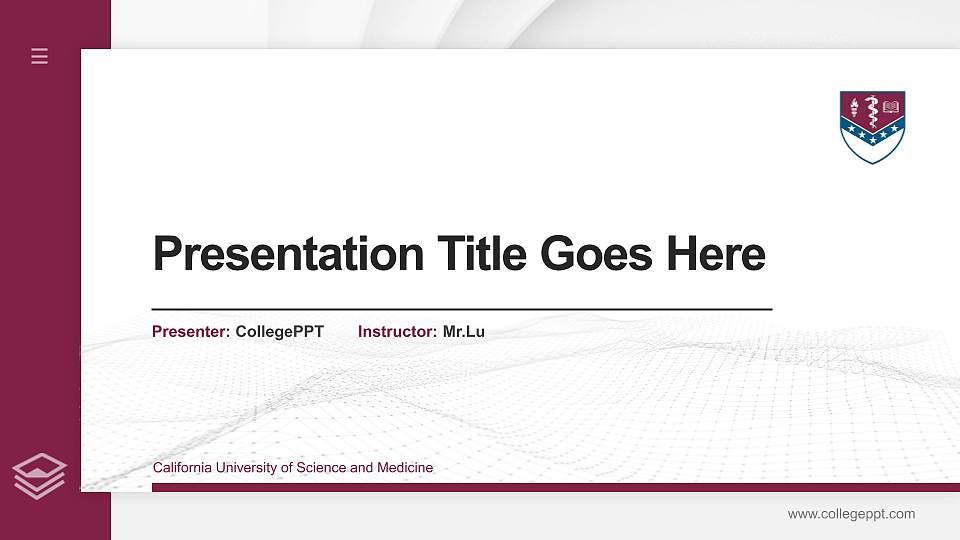 California University of Science and Medicine Thesis Proposal/Graduation Defense PPT Template16:9 ratio PPT effect preview image