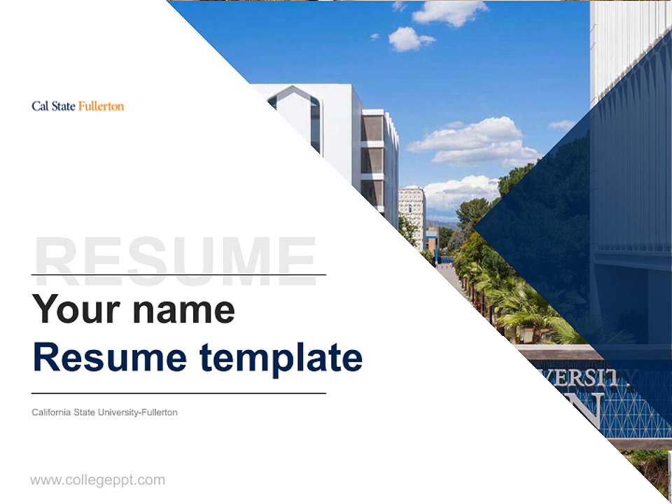 California State University-Fullerton Resume PPT Template4:3 ratio PPT effect preview image5