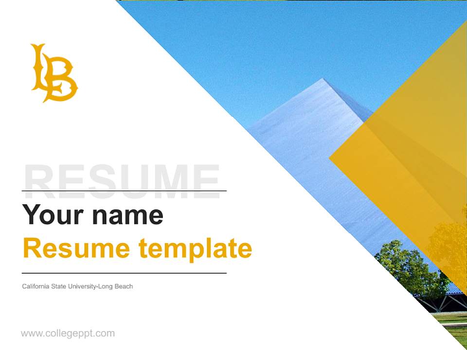 California State University-Long Beach Resume PPT Template4:3 ratio PPT effect preview image5