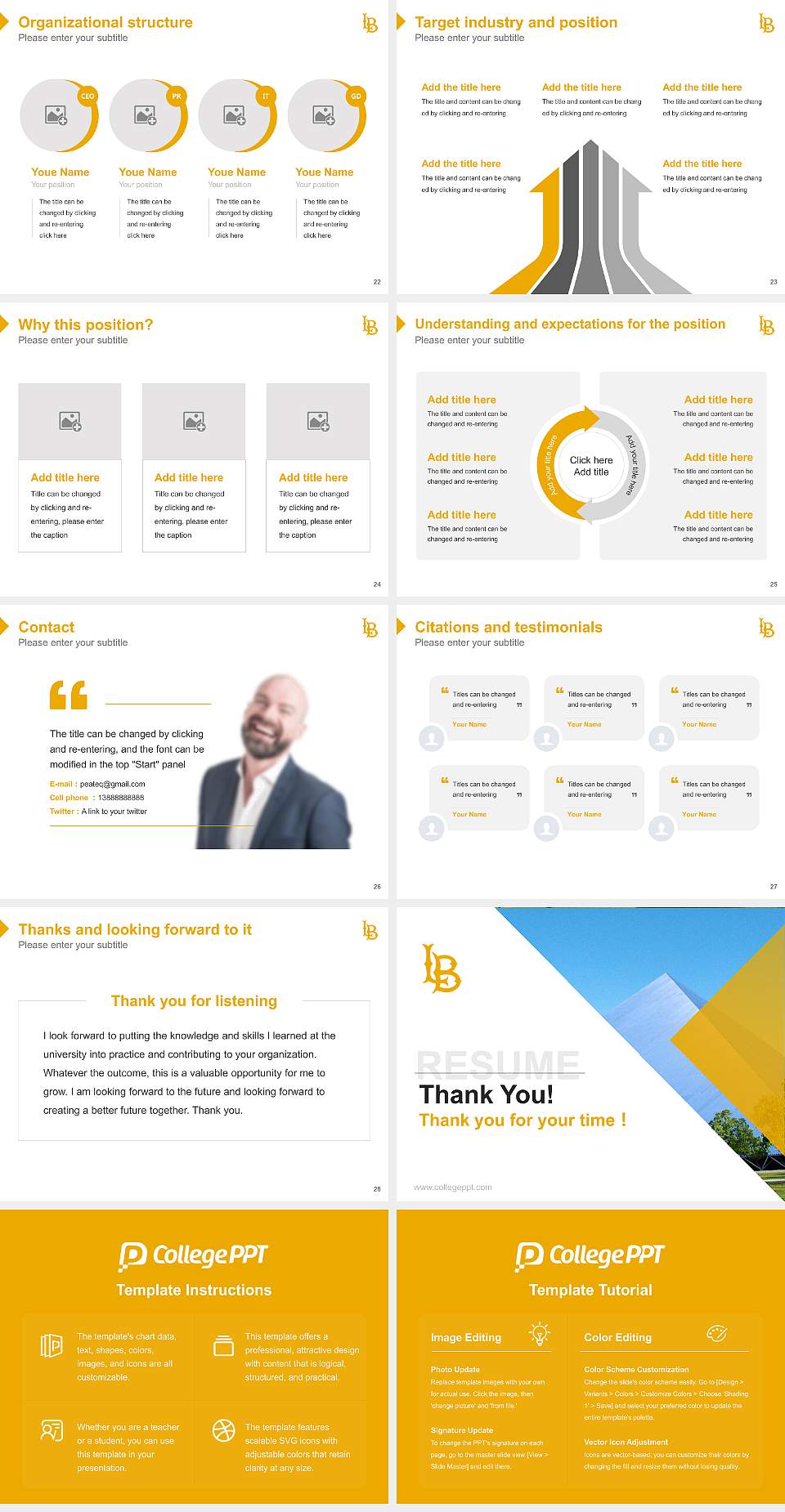 California State University-Long Beach Resume PPT Template4:3 ratio PPT effect preview image4