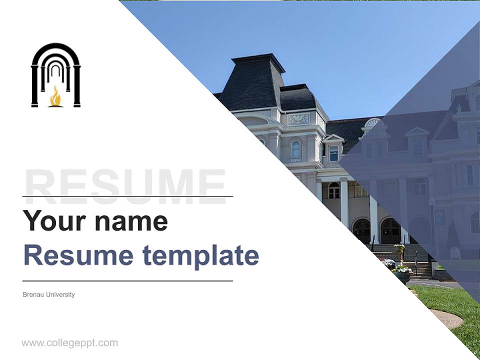 Brenau University Resume PPT Template4:3 ratio PPT effect preview image5