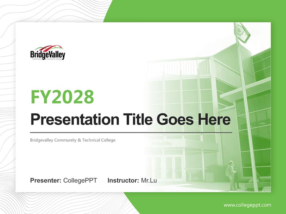 Bridgevalley Community & Technical College Academic Presentation/Research Findings Report PPT Template4:3 ratio PPT effect preview image5