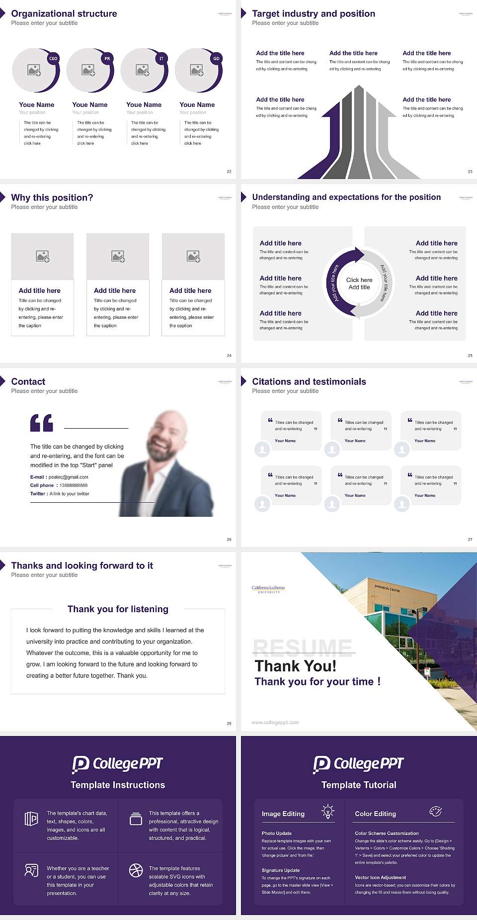 California Lutheran University Resume PPT Template4:3 ratio PPT effect preview image4
