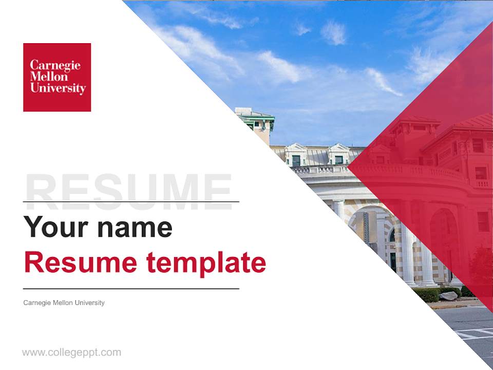 Carnegie Mellon University Resume PPT Template4:3 ratio PPT effect preview image5