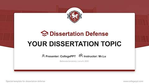 Bethesda University Graduation Thesis Defense PPT Template