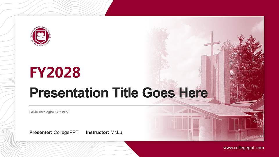 Calvin Theological Seminary Academic Presentation/Research Findings Report PPT Template16:9 ratio PPT effect preview image