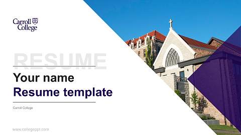Carroll College Resume PPT Template