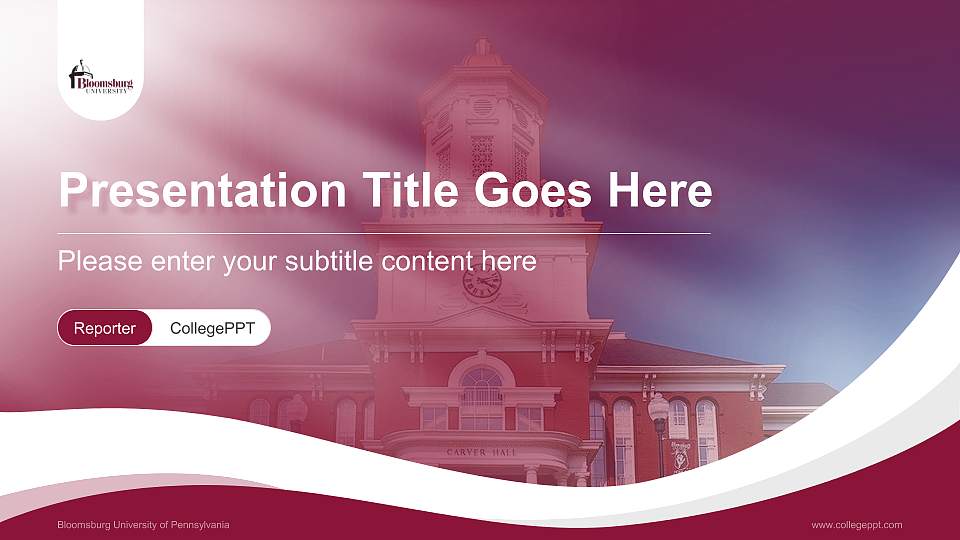 Bloomsburg University of Pennsylvania Lecture Sharing and Networking Event PPT Template16:9 ratio PPT effect preview image