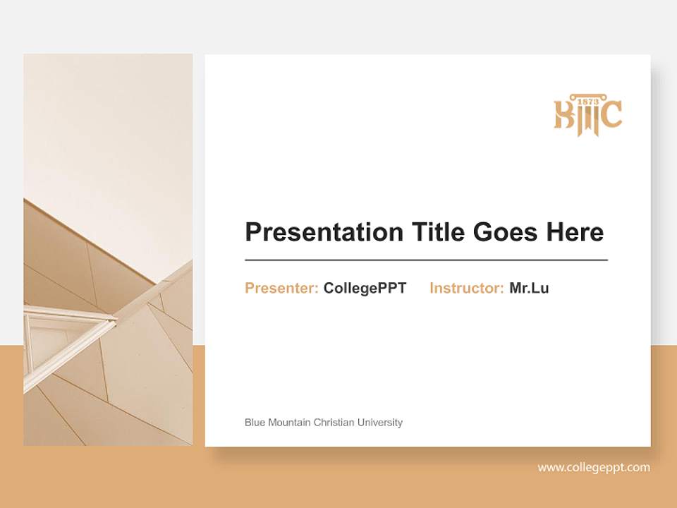 Blue Mountain Christian University General Purpose PPT Template4:3 ratio PPT effect preview image6
