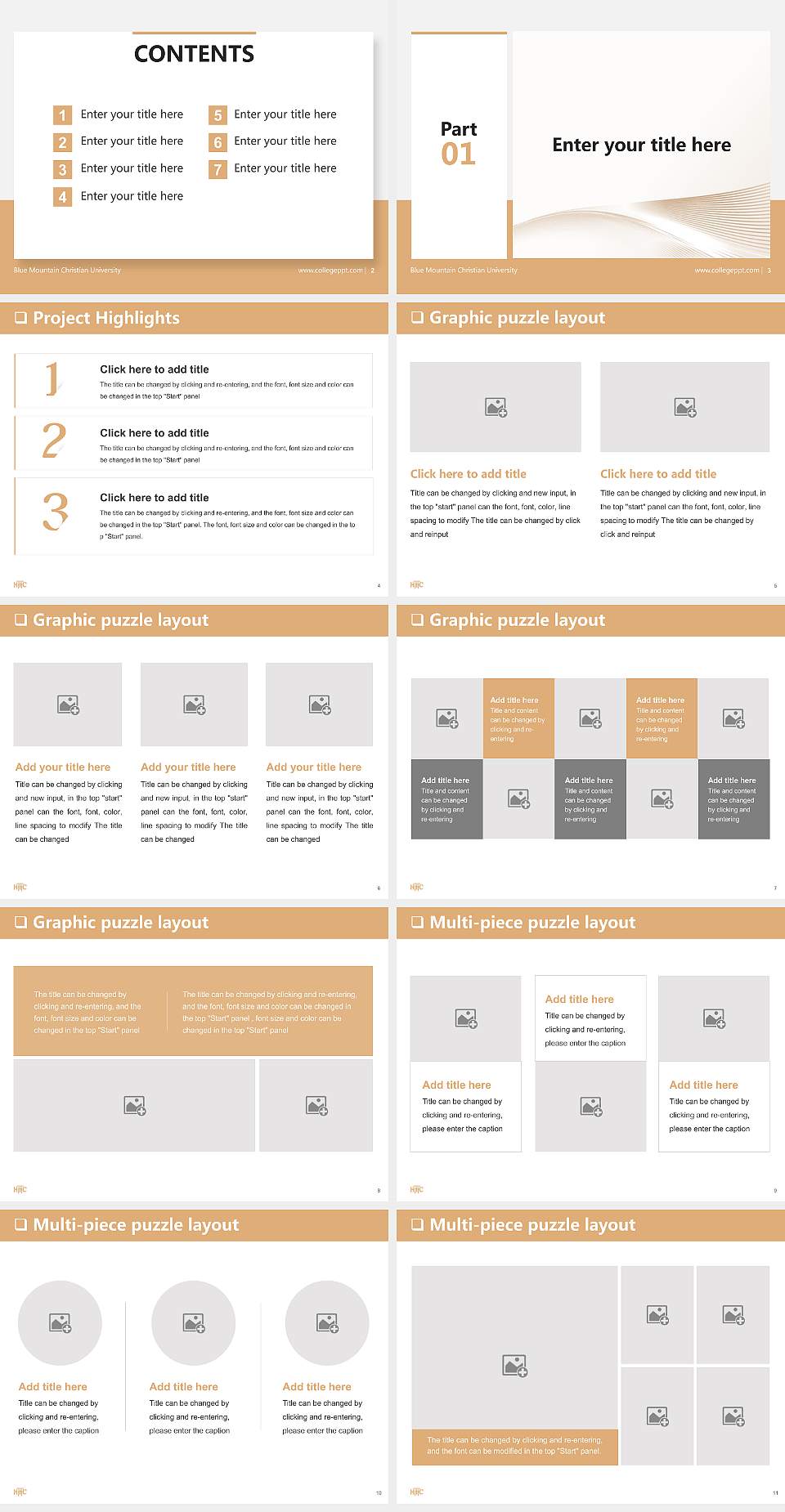 Blue Mountain Christian University General Purpose PPT Template4:3 ratio PPT effect preview image2