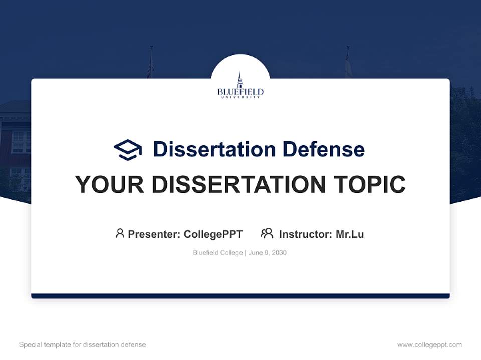 Bluefield College Graduation Thesis Defense PPT Template4:3 ratio PPT effect preview image7