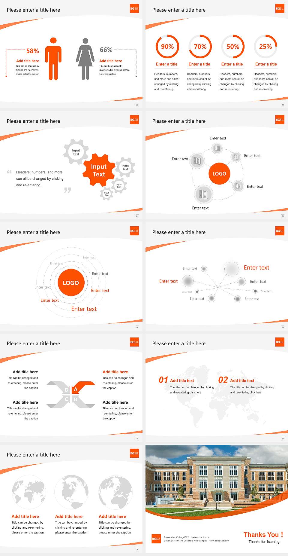 Bowling Green State University-Main Campus Course/Courseware Creation PPT Template4:3 ratio PPT effect preview image4