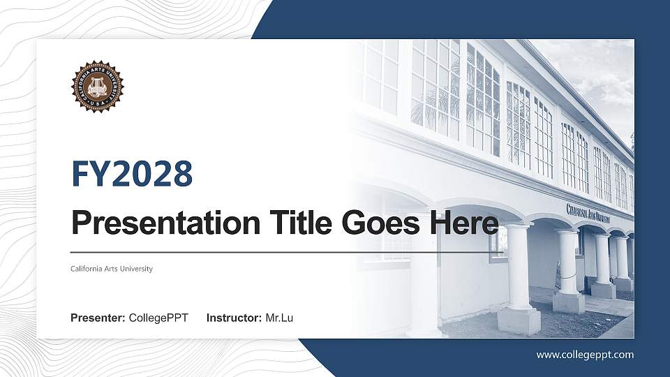 California Arts University Academic Presentation/Research Findings Report PPT Template16:9 ratio PPT effect preview image