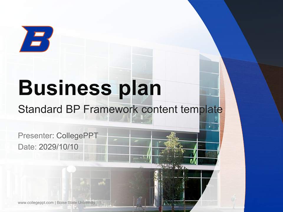 Boise State University Competition/Entrepreneurship Contest PPT Template4:3 ratio PPT effect preview image9