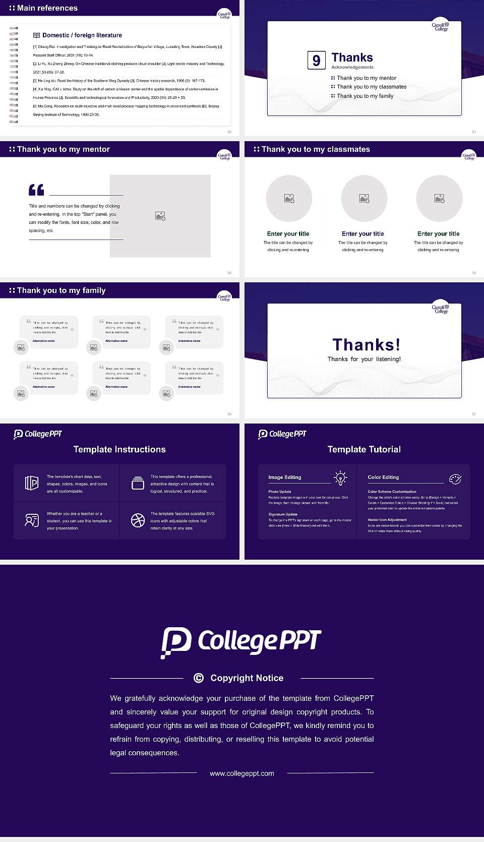 Carroll College Graduation Thesis Defense PPT Template16:9 ratio PPT effect preview image7