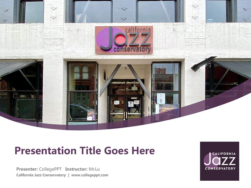 California Jazz Conservatory Course/Courseware Creation PPT Template4:3 ratio PPT effect preview image5