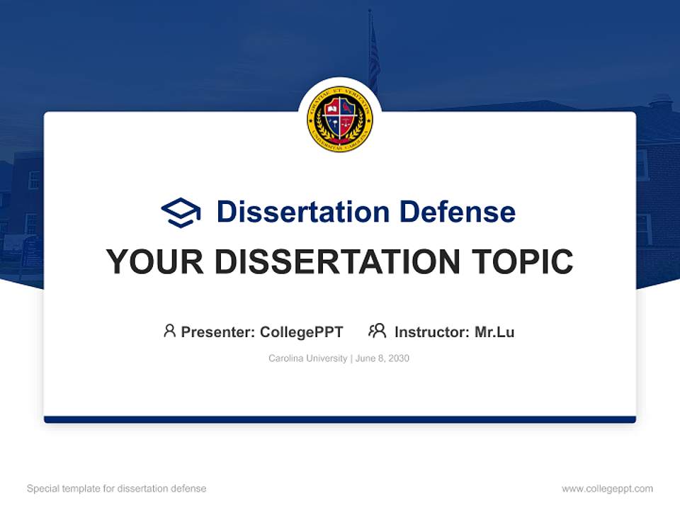 Carolina University Graduation Thesis Defense PPT Template4:3 ratio PPT effect preview image7