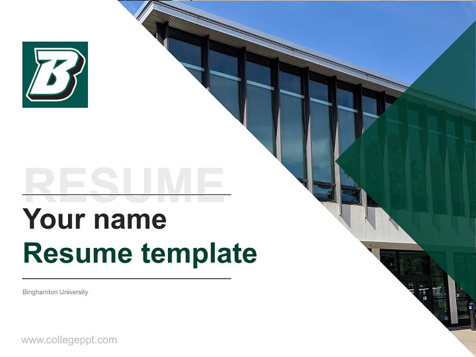 Binghamton University Resume PPT Template4:3 ratio PPT effect preview image5