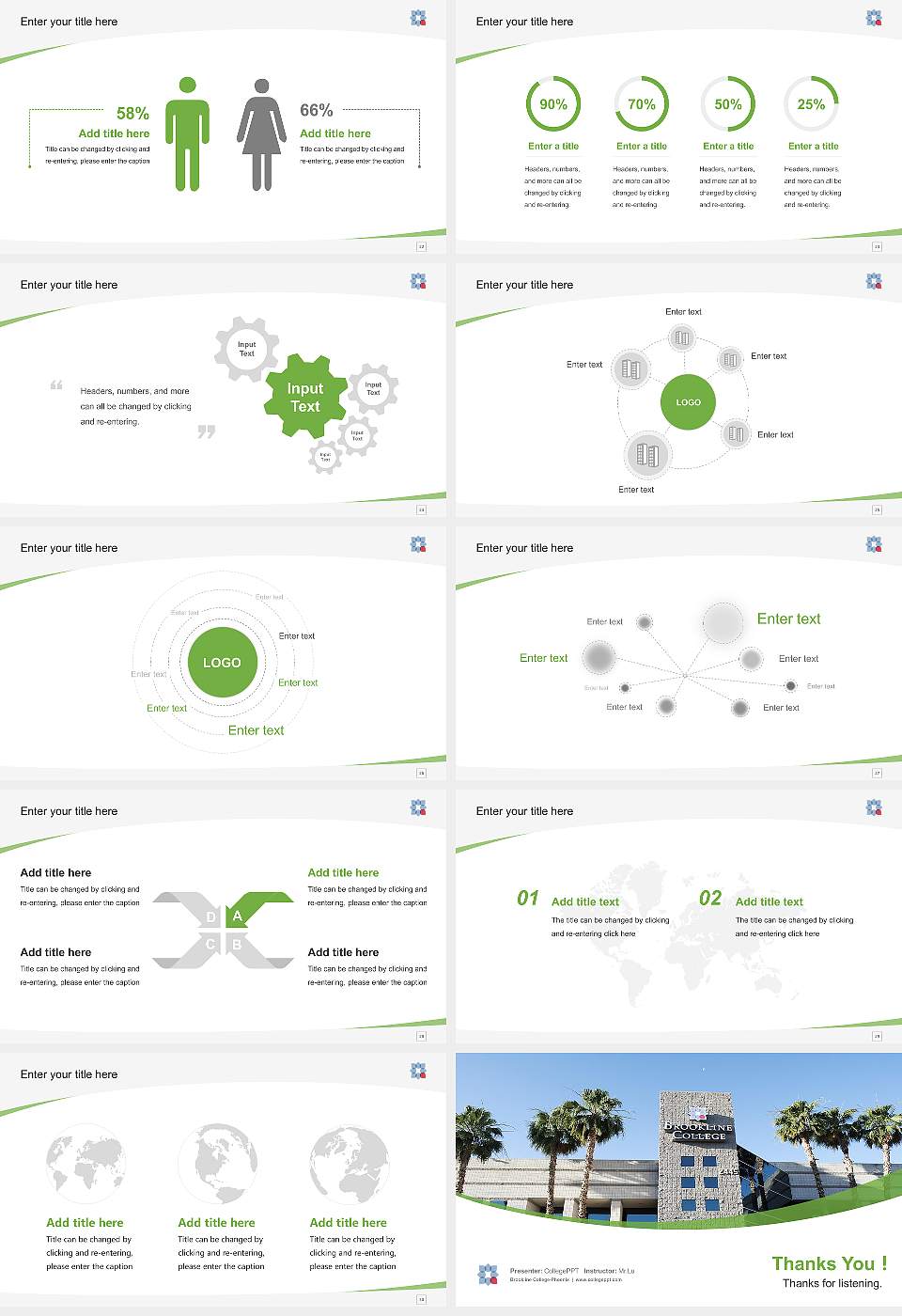 Brookline College-Phoenix Course/Courseware Creation PPT Template16:9 ratio PPT effect preview image4