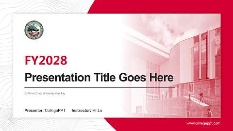 California State University-East Bay Academic Presentation/Research Findings Report PPT Template